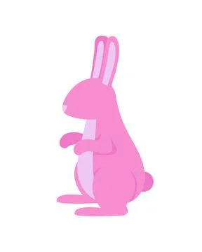 Pink easter bunny semi flat color vector object Stockillustratie