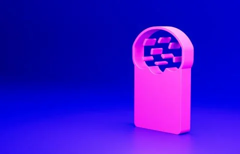 Pink Easter cake icon isolated on blue background. Happy Easter. Minimalism Illustrazione stock