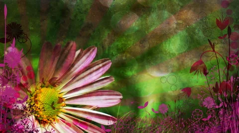 Pink Easter Daisy 1080  background Stock Footage 50671229