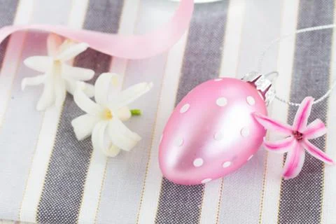 Pink easter egg close up Stock Photos