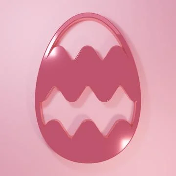 Pink Easter egg icon isolated on pink background. Happy Easter. Minimalism .. Stock Illustration