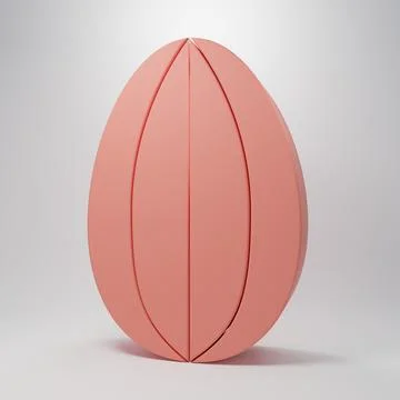 Pink Easter egg icon isolated on pink background. Happy Easter. Minimalism .. Stock Illustration