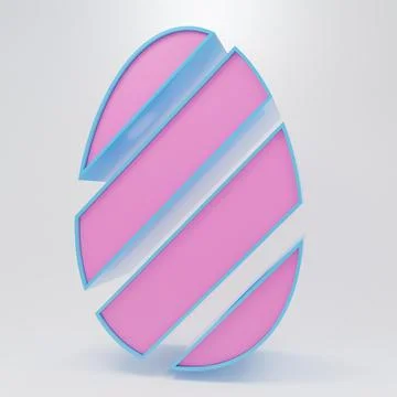 Pink Easter egg icon isolated on grey background. Happy Easter. Minimalism .. Stockillustratie