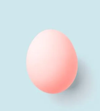 Pink easter egg isolated on blue with clipping path Stock Photos