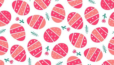 Pink Easter Egg pattern. Simple seamless vector illustration 스톡 일러스트