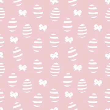 Pink Easter Egg Seamless Pattern Background Stock Illustration
