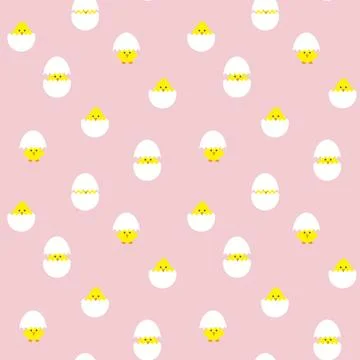 Pink Easter Egg Seamless Pattern Background Stock Illustration
