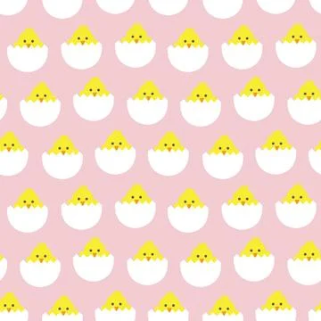Pink Easter Egg Seamless Pattern Background Stock Illustration