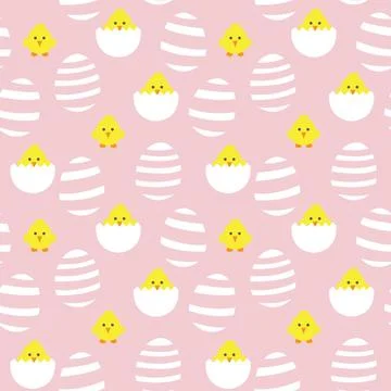 Pink Easter Egg Seamless Pattern Background Stock Illustration