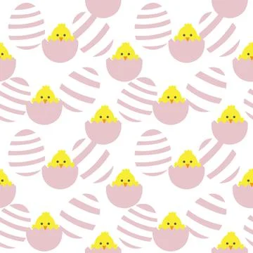 Pink Easter Egg Seamless Pattern Background 스톡 일러스트
