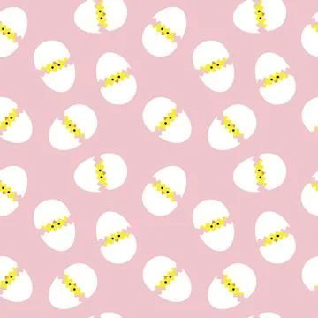Pink Easter Egg Seamless Pattern Background Stock Illustration