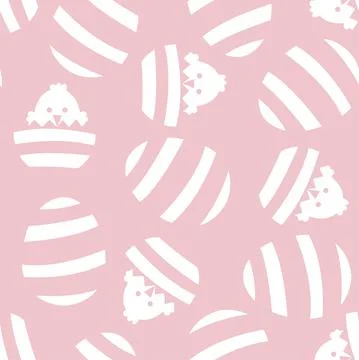 Pink Easter Egg Seamless Pattern Background Stock Illustration