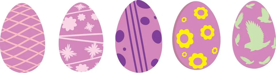 Pink Easter egg set Illustrazione stock