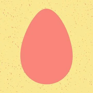 Pink Easter egg vector illustration. Colored egg shape on textured yellow Stock Illustration