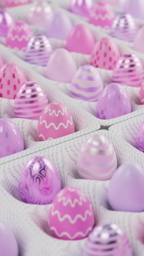 Pink Easter eggs background Видео 330476823