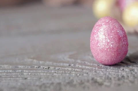 Pink Easter eggs close up Foto stock