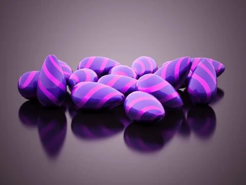 Pink easter eggs concept rendered Stock Illustration