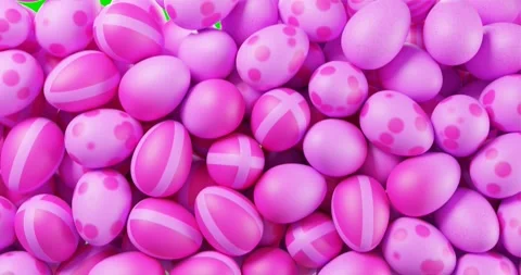 Pink Easter eggs fall on a green screen. 3D festive Easter transition. Stock-Footage 266918329