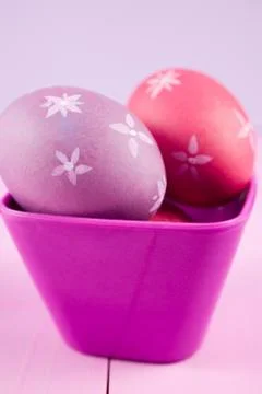 Pink Easter eggs Stock Photos