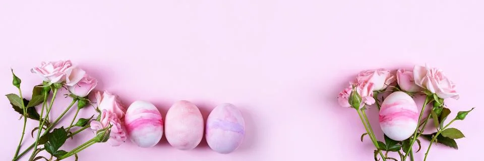 Pink Easter eggs Stock Photos