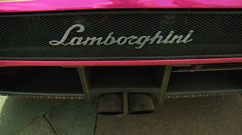 Pink eccentric Lamborghini Stock Footage 36176310