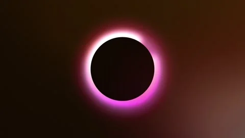 Pink eclipse. a black glowing circle . cyberspace. background motion animation Stock Footage 278255140