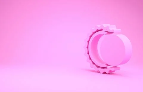 Pink Eclipse of the sun icon isolated on pink background. Total sonar eclipse Stock Illustration