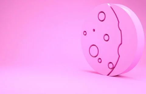 Pink Eclipse of the sun icon isolated on pink background. Total sonar eclipse Illustrazione stock