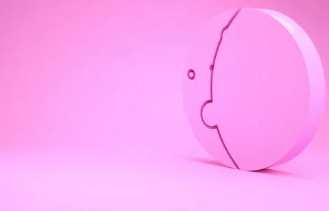 Pink Eclipse of the sun icon isolated on pink background. Total sonar eclipse Ilustração Stock