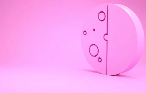 Pink Eclipse of the sun icon isolated on pink background. Total sonar eclipse Ilustração Stock