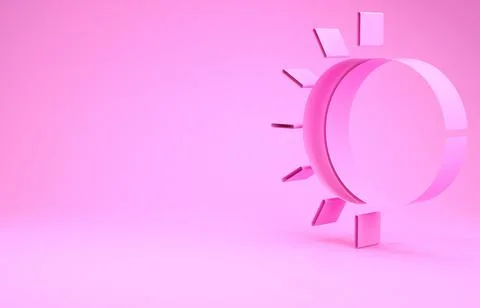 Pink Eclipse of the sun icon isolated on pink background. Total sonar eclipse Stock Illustration