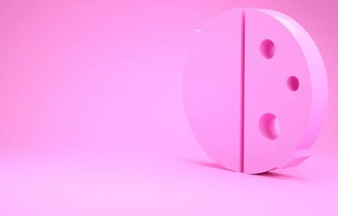 Pink Eclipse of the sun icon isolated on pink background. Total sonar eclipse Stock Illustration