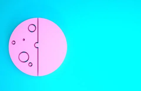 Pink Eclipse of the sun icon isolated on blue background. Total sonar eclipse Illustrazione stock