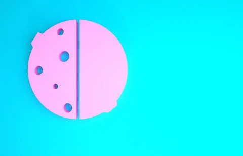 Pink Eclipse of the sun icon isolated on blue background. Total sonar eclipse Ilustração Stock