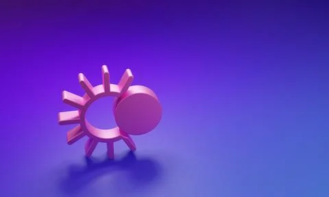 Pink Eclipse of the sun icon isolated on purple-blue background. Total sona.. Illustrazione stock