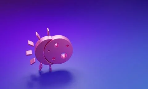 Pink Eclipse of the sun icon isolated on purple-blue background. Total sona.. Stock Illustration