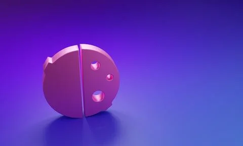 Pink Eclipse of the sun icon isolated on purple-blue background. Total sona.. Illustrazione stock