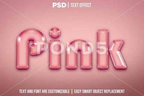 Pink editable text effect PSD photoshop format PSD Template