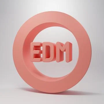 Pink EDM electronic dance music icon isolated on pink background. Minimalis.. Stock Illustration