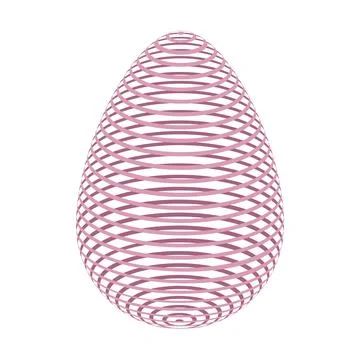 Pink Egg Sphere, 3D egg form made concentric pink spirals Stock Illustration