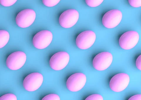 Pink Eggs on Blue Background Stock Illustration