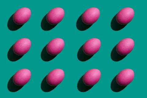 Pink eggs pattern ester background Stock Photos