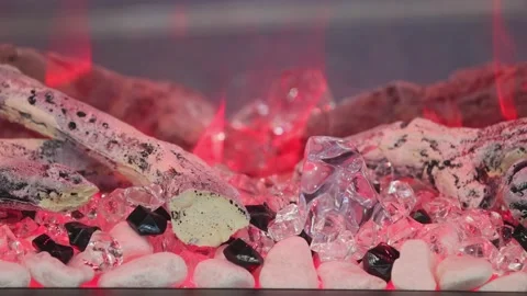 Pink Electric Fireplace Stock Footage 221279035