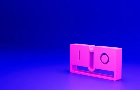 Pink Electric light switch icon isolated on blue background. On and Off icon イラスト素材