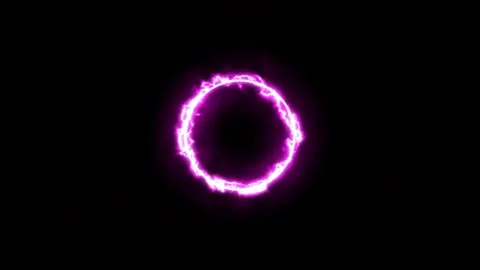 Pink Electric Neon Ring Loop on Black Background Stock Footage 319567131