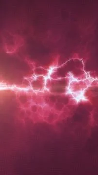Pink electric plasma wave with glowing sparks and lens flare on dark magent.. Stock Illustration