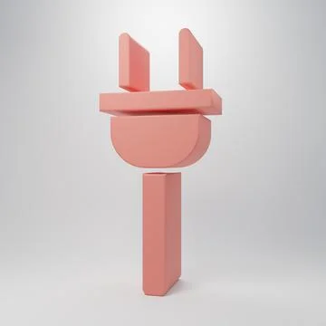 Pink Electric plug icon isolated on pink background. Concept of connection .. Stock Illustration