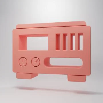 Pink Electrical measuring instruments icon isolated on pink background. Ana.. Illustrazione stock