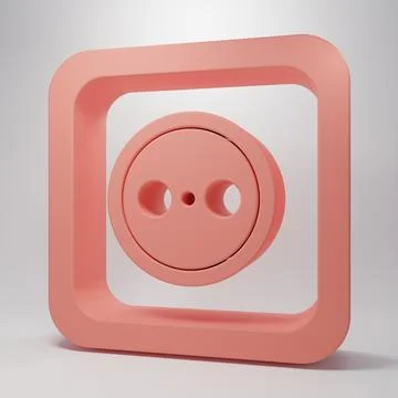 Pink Electrical outlet icon isolated on pink background. Power socket. Rose.. イラスト素材