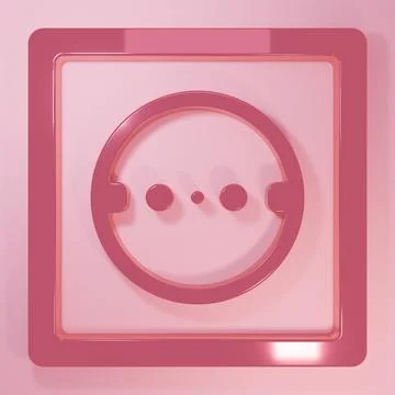 Pink Electrical outlet icon isolated on pink background. Power socket. Rose.. イラスト素材